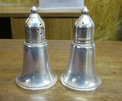 Crosby Creation Sterling Silver Weighted Salt and Pepper Shakers Glass Lined