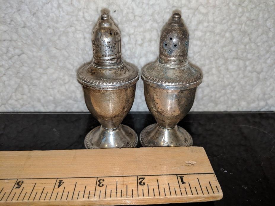 VINTAGE DUCHIN CREATION STERLING SILVER WEIGHTED SALT AND PEPPER SHAKERS