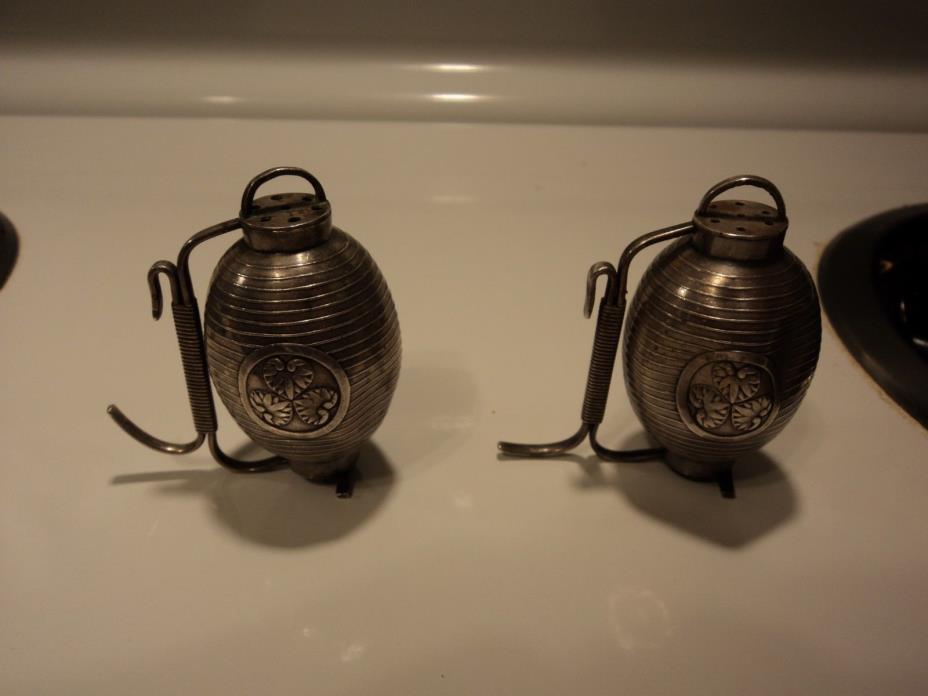 RARE ANTIQUE STERLING SILVER SALT & PEPPER SHAKER