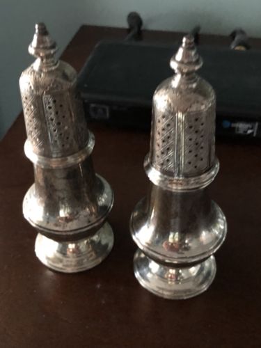 Stieff Sterling Silver Salt And Pepper Shakers Not Weighted Excellent 6.9 Ounces