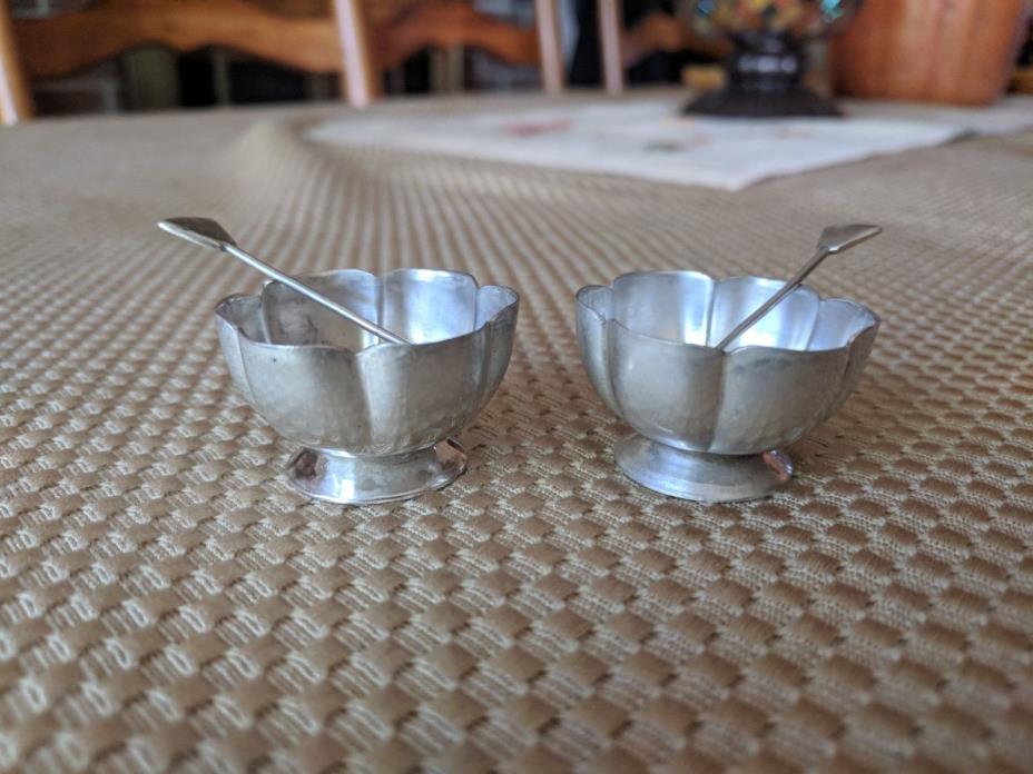 Vintage Maciel Salt Cellar Set with Spoons
