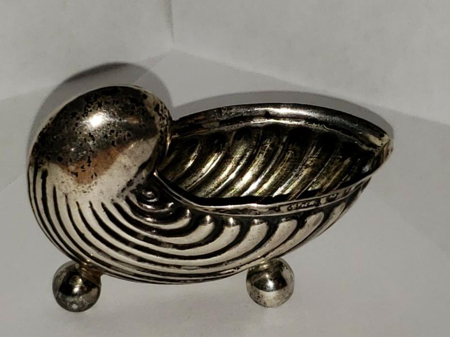 Sterling Silver Salt Cellar, Footed Shell, circa 1876, Birmingham, LOOK!!