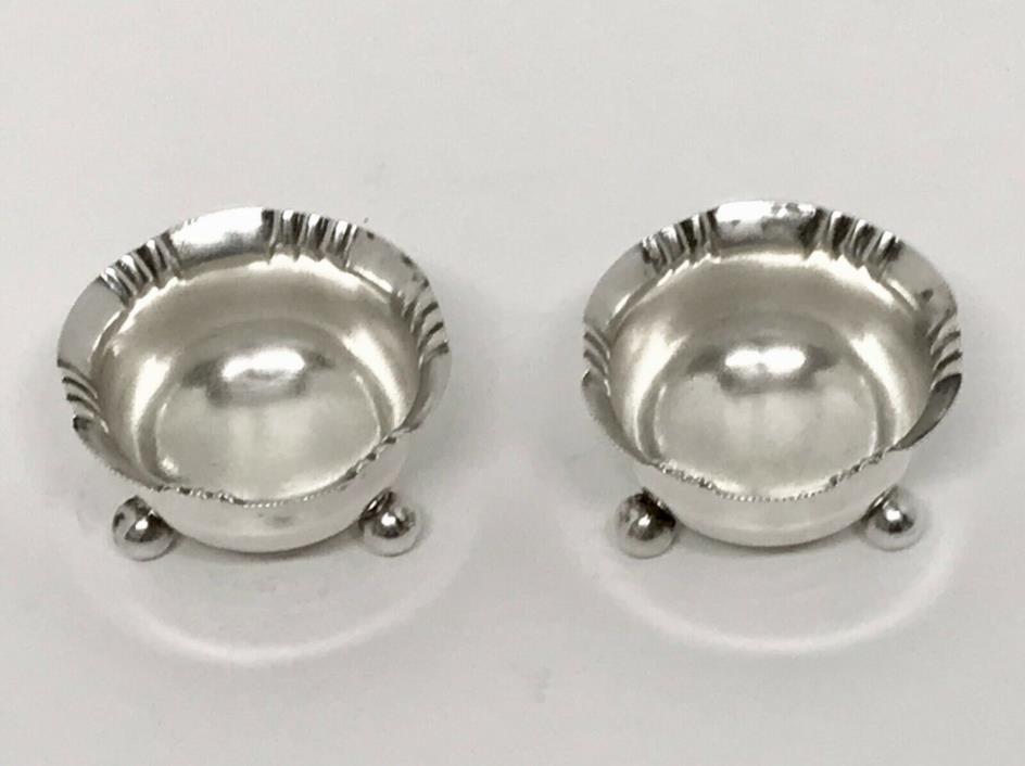 HILLIARD & THOMASON ENGLISH STERLING SILVER OPEN SALT CELLARS H&T