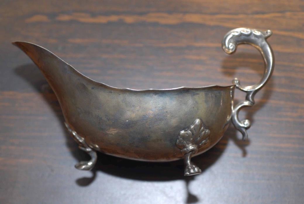English Sterling Silver Sauce Boat, 1756, London