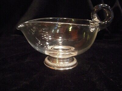 Frank M. Whiting & Co. Glass Heart Shape Small Sauce / Creamer Sterling Base
