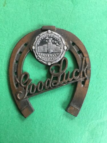 Souvenir Horseshoe  Army & Navy Hospital Hot Springs Arkansas Mint Rare