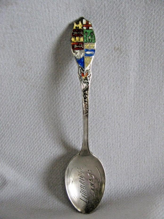 VTG  STERLING SILVER 0.925  COLLECTIONERS  SPOON  WITH  HAND  PAINT  ENAMEL LOGO
