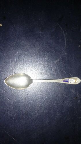 vintage sterling silver & enamel freeport souvenir spoon