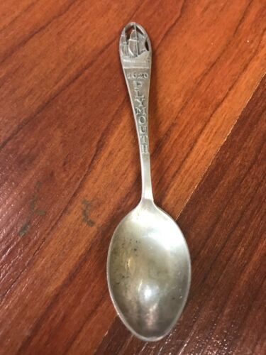 Plymouth Rock Massachusetts Souvenir Spoon - Sterling Silver - Vintage