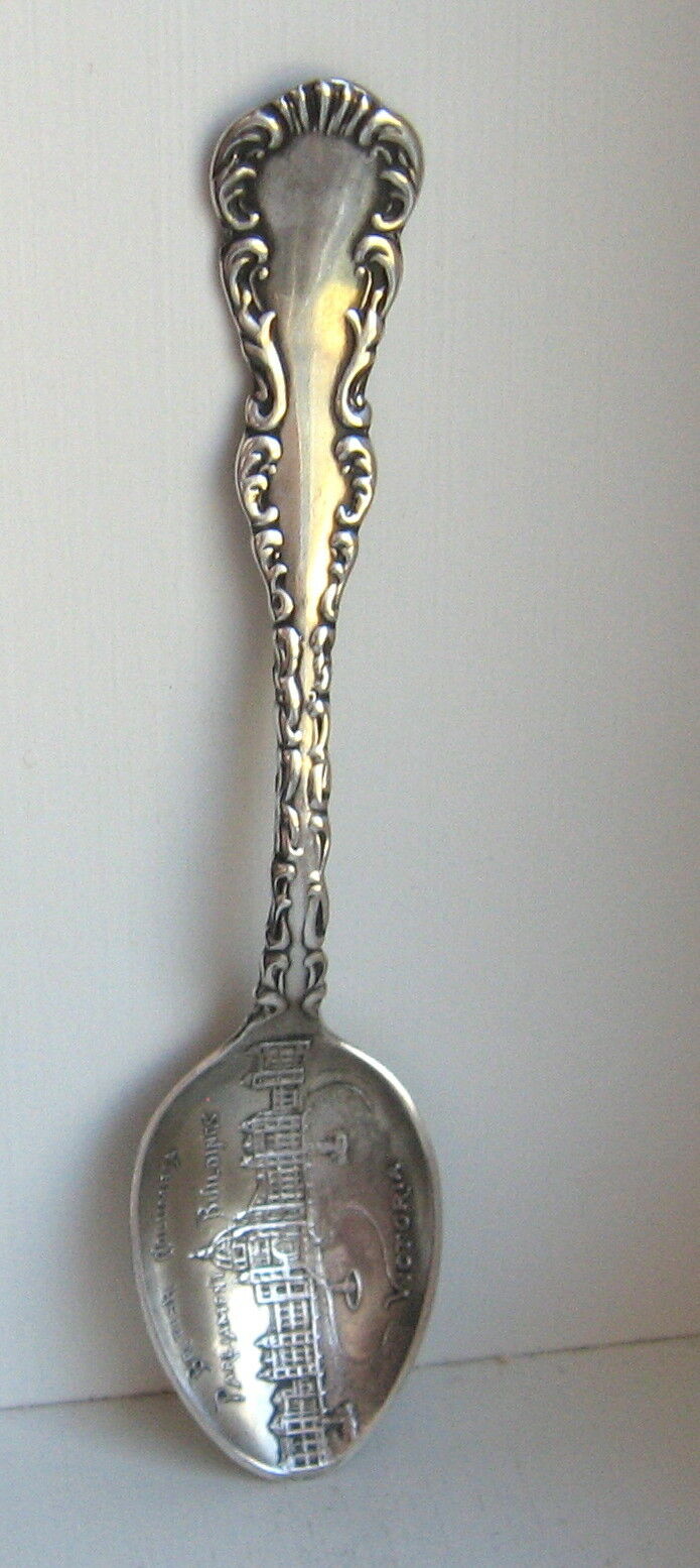 Sterling Silver Parliament Buildings Victoria British Columbia Souvenir Spoon