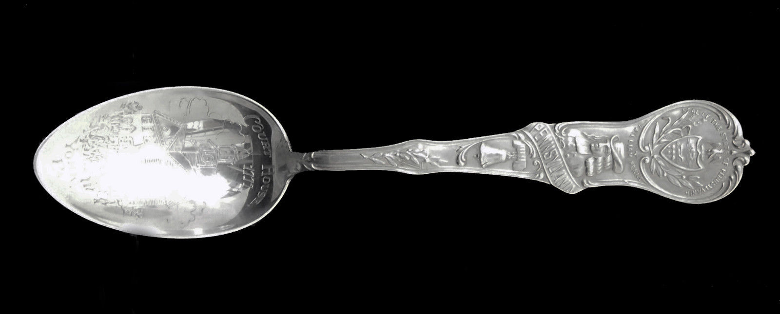 York Pennsylvania 1777 Court House Mechanics Sterling Silver Souvenir Spoon