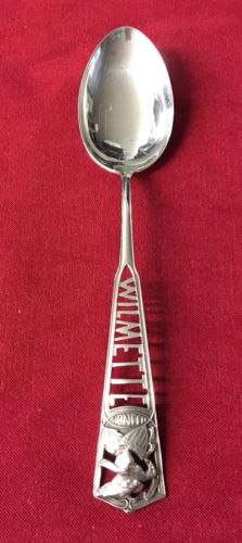 WILMETTE, ILLINOIS Reticulated Souvenir Spoon by Whiting Sterling