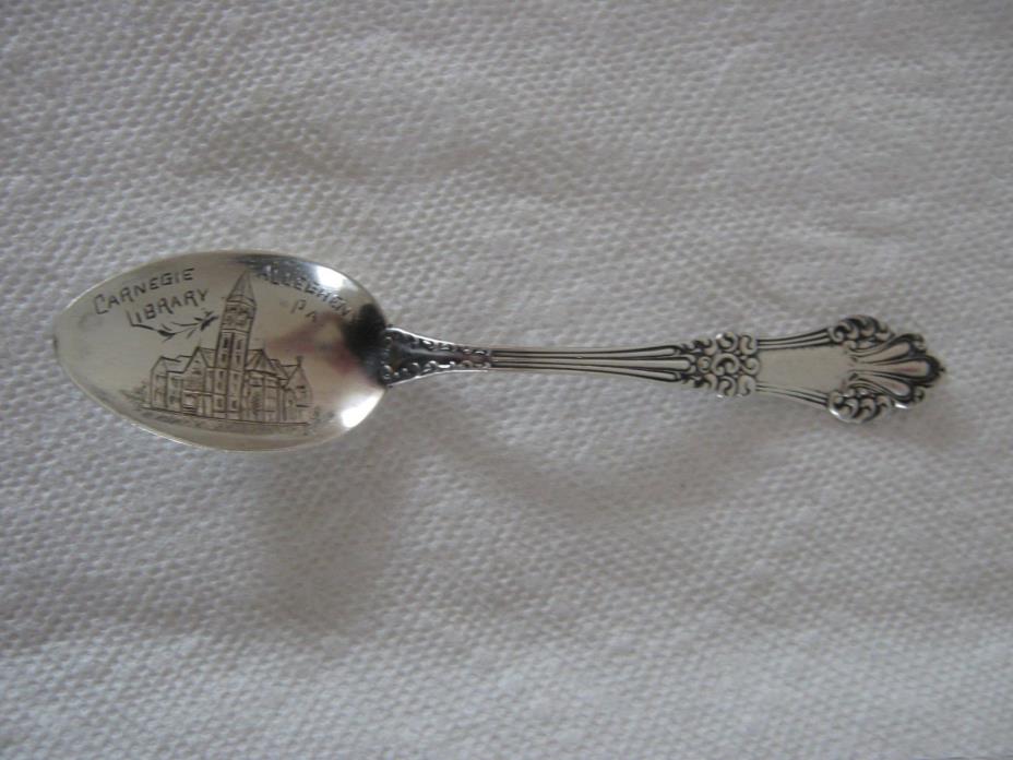 Sterling Silver Souvenir Spoon Carnegie Library Allegheny Pennsylvania