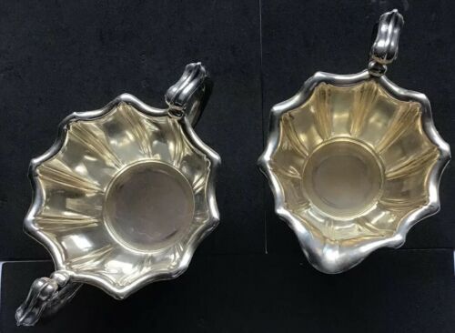 WHITING STERLING SILVER OPEN SUGAR BOWL AND CREAMER SET 130 GRAMS
