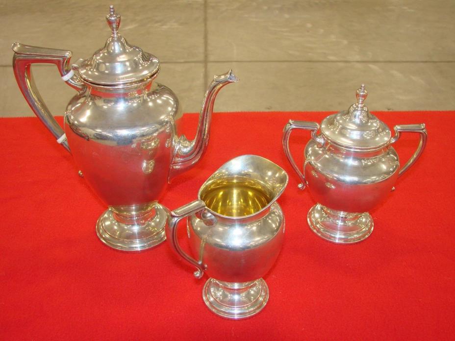 Sterling Silver Coffee Service Set   Wallace - 1390.8g    Antique