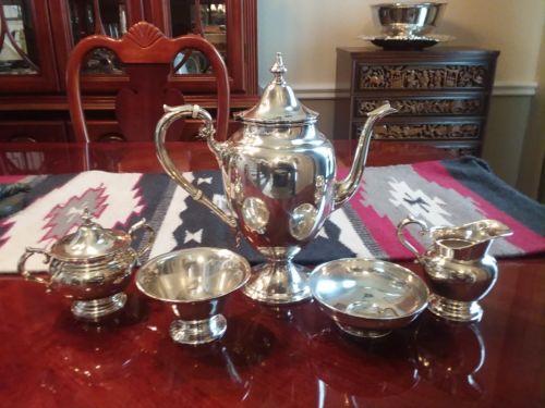 Gorham Sterling Silver Teapot set 451 and 2 candy dishes F.S & Company