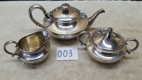 Shreve & Co Sterling Tea Set 1 3/4 pints Teapot Sugar Bowl Creamer