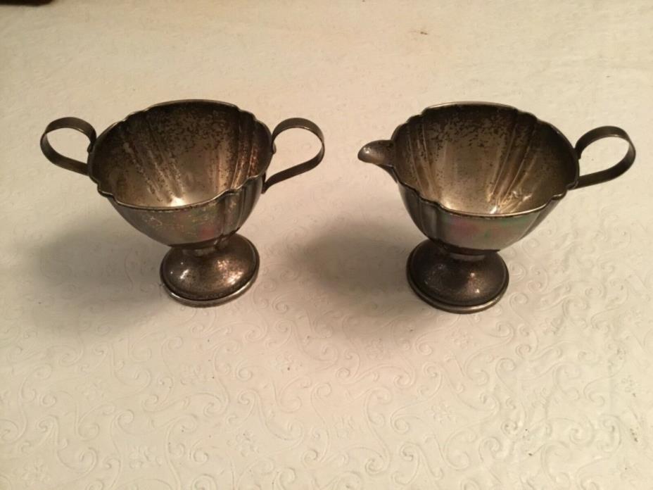 259 STERLING SILVER CREAM AND SUGAR SET SMALL 155 GRAMS VINTAGE