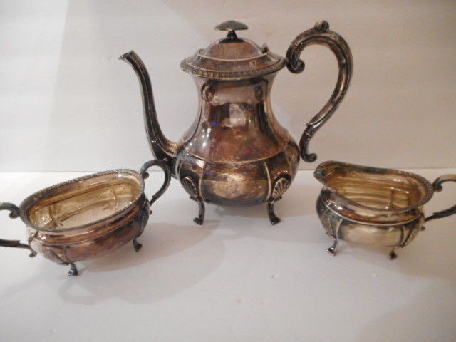 David Anderson Sterling Silver Coffee Set Coffeepot Sugar/Creamer