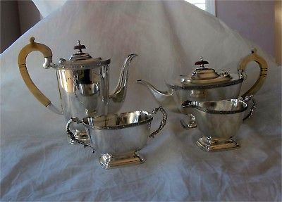 Sterling Silver Tea coffee set GEORGE III Style 1791 gr. 4pc. Celtic decorations