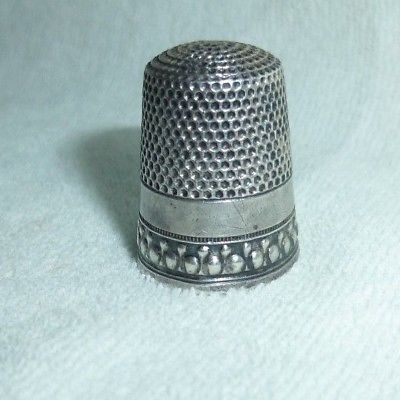 Antique Waite Thresher Co. 1890 Sterling Silver Thimble Size 9