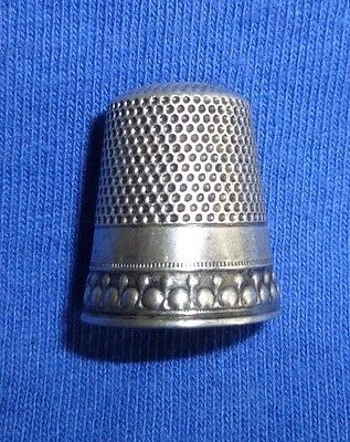 Antique Waite Thresher Co. 1890 Sterling Silver Thimble Size 10