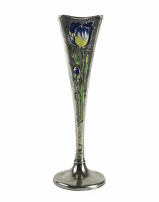 Sterling Silver Bud Vase with Enamel Tulips by Gorham Mfg. Co 1897