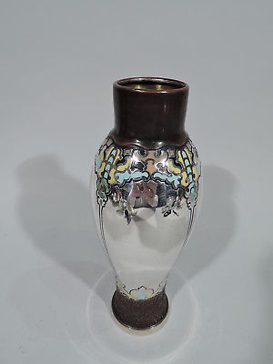 Tiffany Vase - 5368A - American Sterling Silver & Mixed Metal & Enamel - C 1910