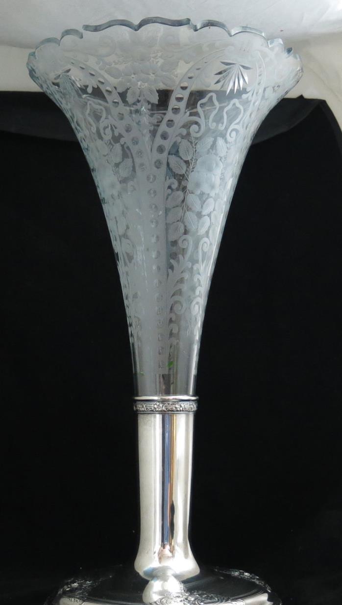 SILVER TRUMPET VASE