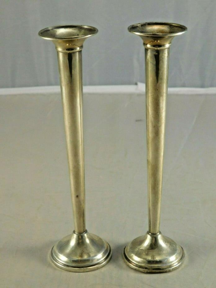 LOT of 2 ANTIQUE OLD WALLINGFORD STERLING SILVER BUD VASES M33