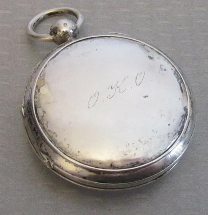 antique Continental SILVER VINAIGRETTE chatelaine gold-washed watch case style