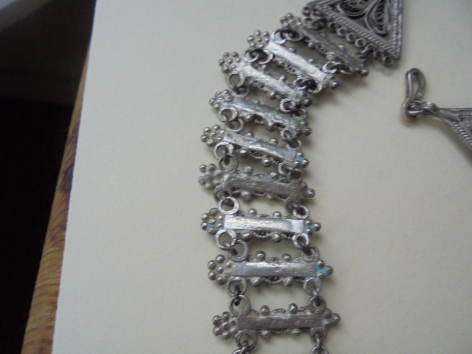 VINTAGE NECKLACE SOLDERED METAL ORNATE ESTATE 15