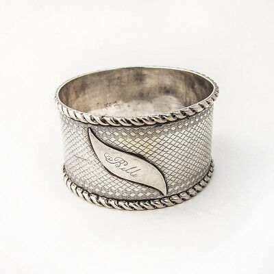 Coin Silver Napkin Ring Engine Turned Design 1880