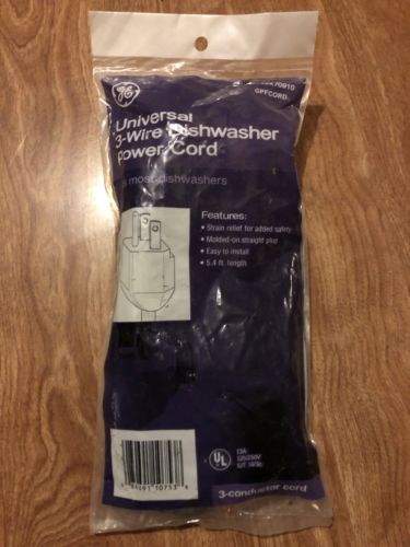 GE Universal 3-Wire Dishwasher Power Cord 5.4 ft. Length Fits Most