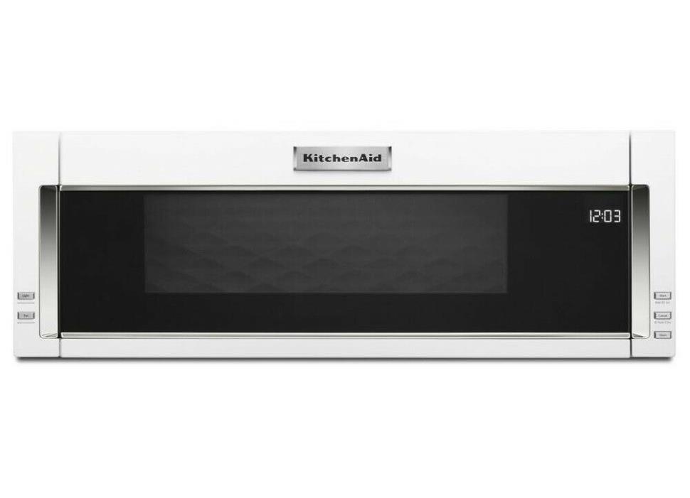 KitchenAid 1000 Watt 1.1 CF Over Range Low Profile Microwave Hood KMLS311HWH NEW