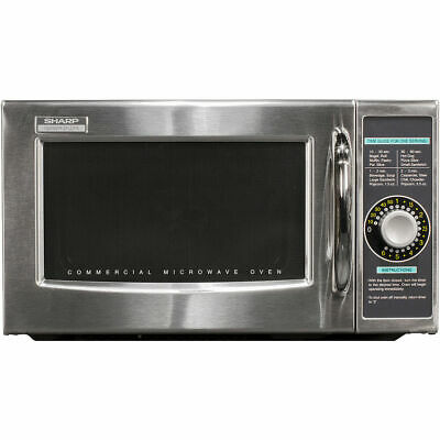 SHARP STAINLESS STEEL, MEDIUM DUTY COMMERCIAL MICROWAVE OVEN, DIAL TIMER, 1000 W