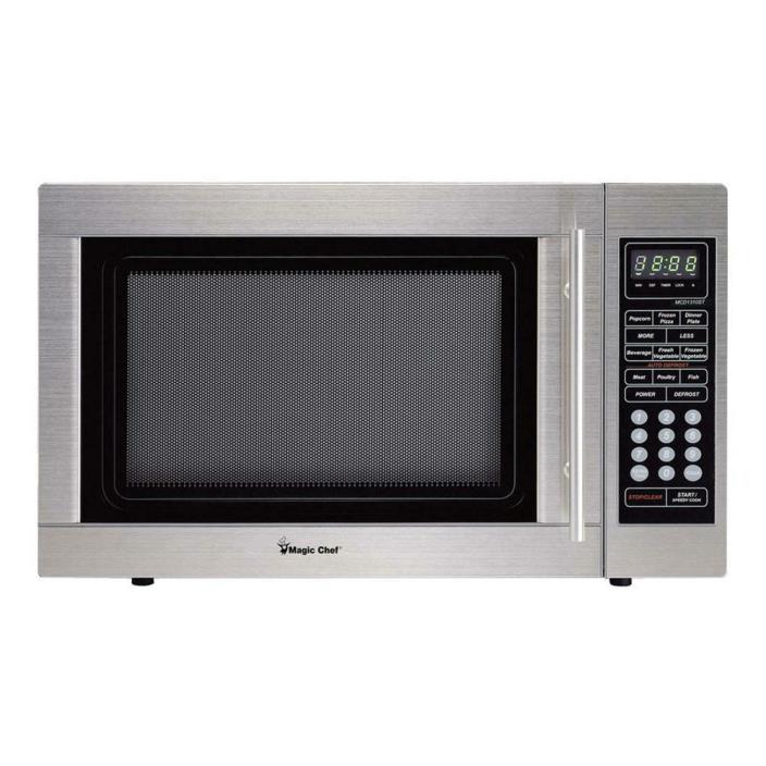 Magic Chef Countertop Microwave 1.3 cu. ft. 1000W Safety Lock Stainless Steel