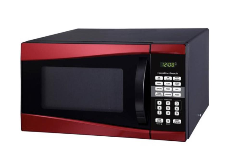 Countertop Microwave Oven Hamilton Beach 0.9 Cu Ft 900W over Range Digital Red
