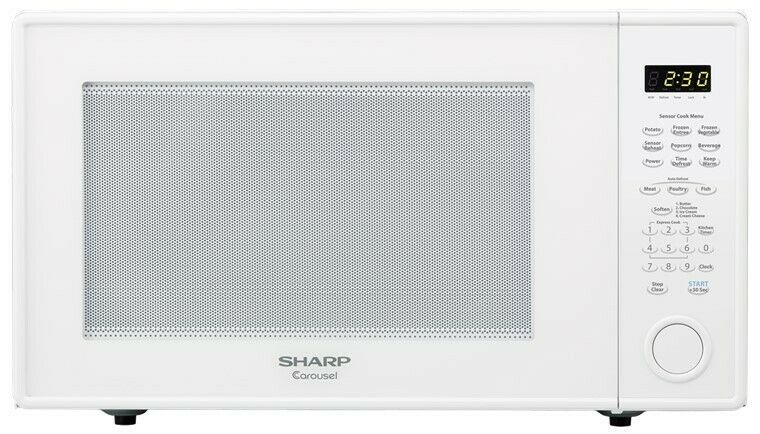 Sharp White Countertop Extra Large Microwave Oven at 2.2 cu. ft. 1200W.