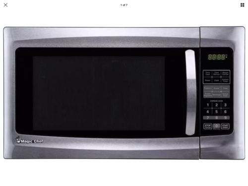 Magic Chef Countertop Microwave 1.6 cu. ft. Stainless Steel Child Safety Lock