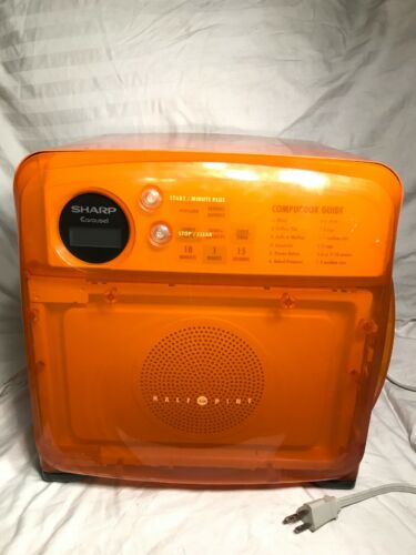 Extremely Rare! ORANGE Sharp Carousel Half Pint Compact Microwave Oven R-120DR