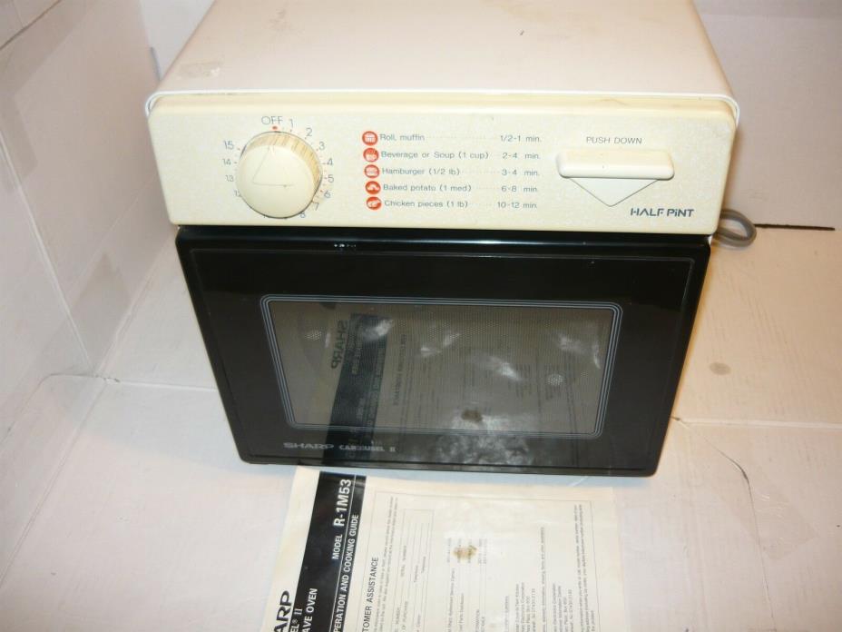Sharp Carousel II Microwave Half Pint R-1M53 With Manual Plate Roller Works