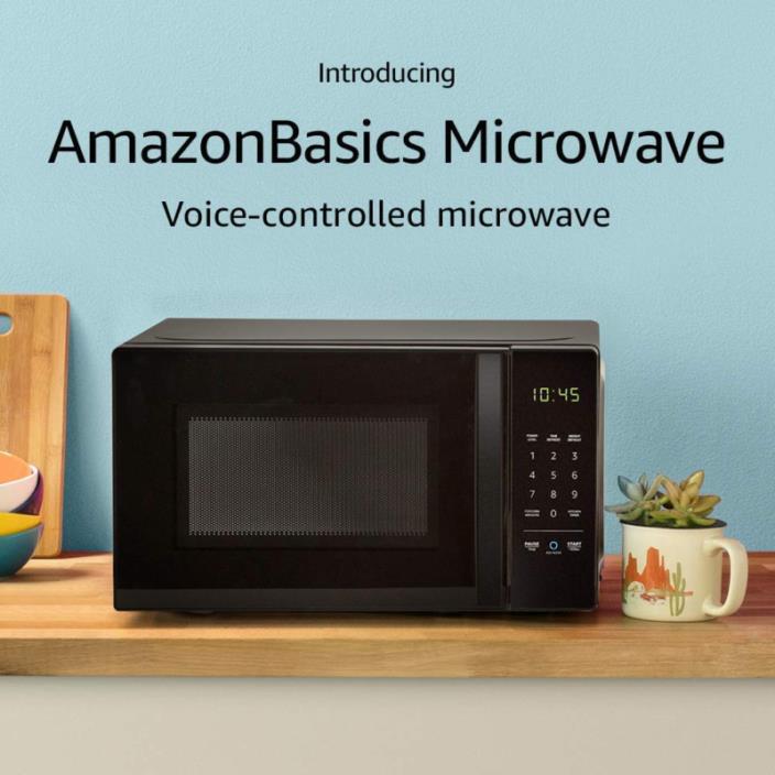 Basics Microwave, Small, 0.7 Cu. Ft, 700W, Works With Alexa