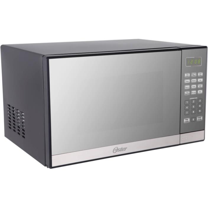 Oster 1.3 Cu. Ft. Microwave Oven with Grill, Stainless Steel with Mirror Finish