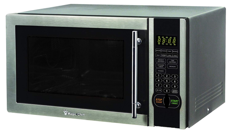 Magic Chef MCM1110ST 1.1 Cu. Ft. 1000W Countertop Microwave Oven with Stylish Do