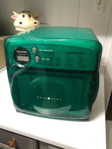 Sharp Half Pint Compact Microwave Oven Green Dorm RV R-120DG - READ