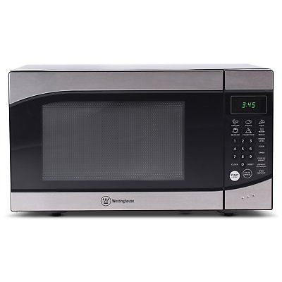 Westinghouse 0.9 Cubic Feet 900 Watt Kitchen Counter Top Microwave Oven, Silver