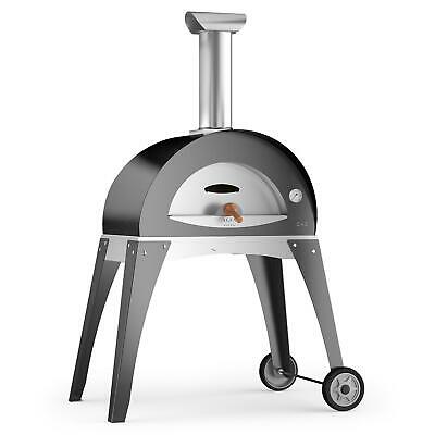 Alfa Ciao M 27-Inch Outdoor Wood-Fired Pizza Oven - Silver Gray