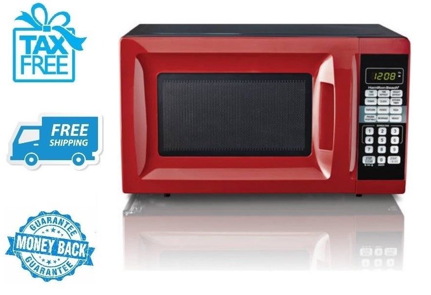 *New* Red Microwave Oven Hamilton Beach 0.7 Cu Ft Countertop Home Kitchen No Tax