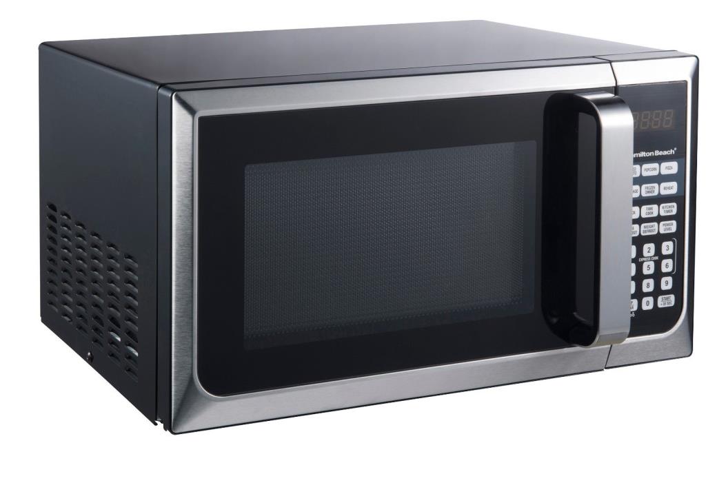 Hamilton Beach 0.9 cu.ft. Microwave Oven Stainless Steel Compact Countertop